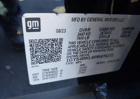 2023 Cadillac Escalade 4Wd Premium Luxury from USA, damaged, VIN 1GYS4BKL6PR476172